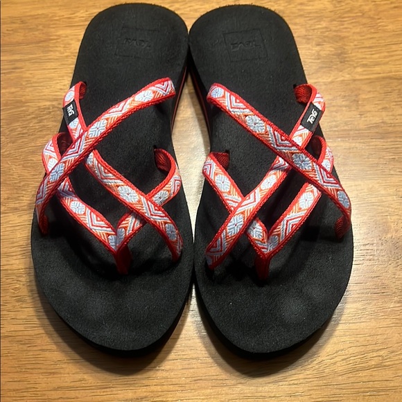 Teva Shoes - Teva Red and Black Patterned Sandals